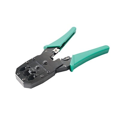 SYSRJ45CT Pinzas para plegar (Ponchadoras) cables RJ11, RJ12, RJ45 telefónicos y cables de red Cat5e, Cat6, Cat6a y con Cavidades para 4, 6 y 8 conductores.