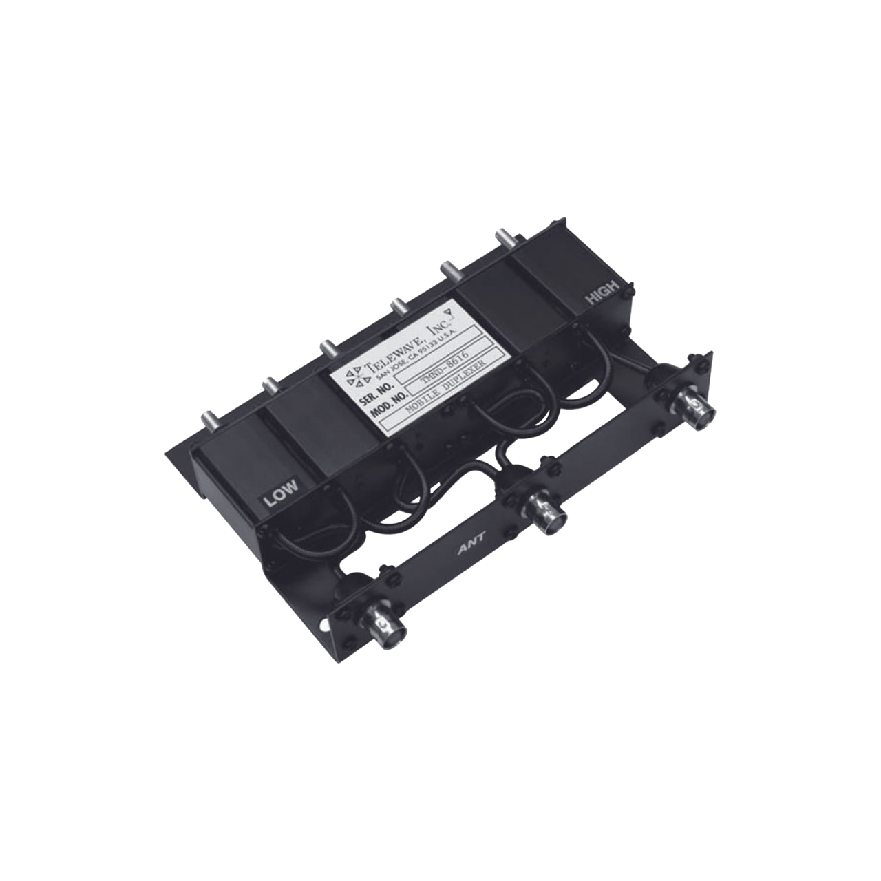 TMND-8616 Duplexer Compacto Móvil, 806-869 MHz, 5/10 MHz Sep., 50 Watt, 70 dB, Rechazo de Banda,
