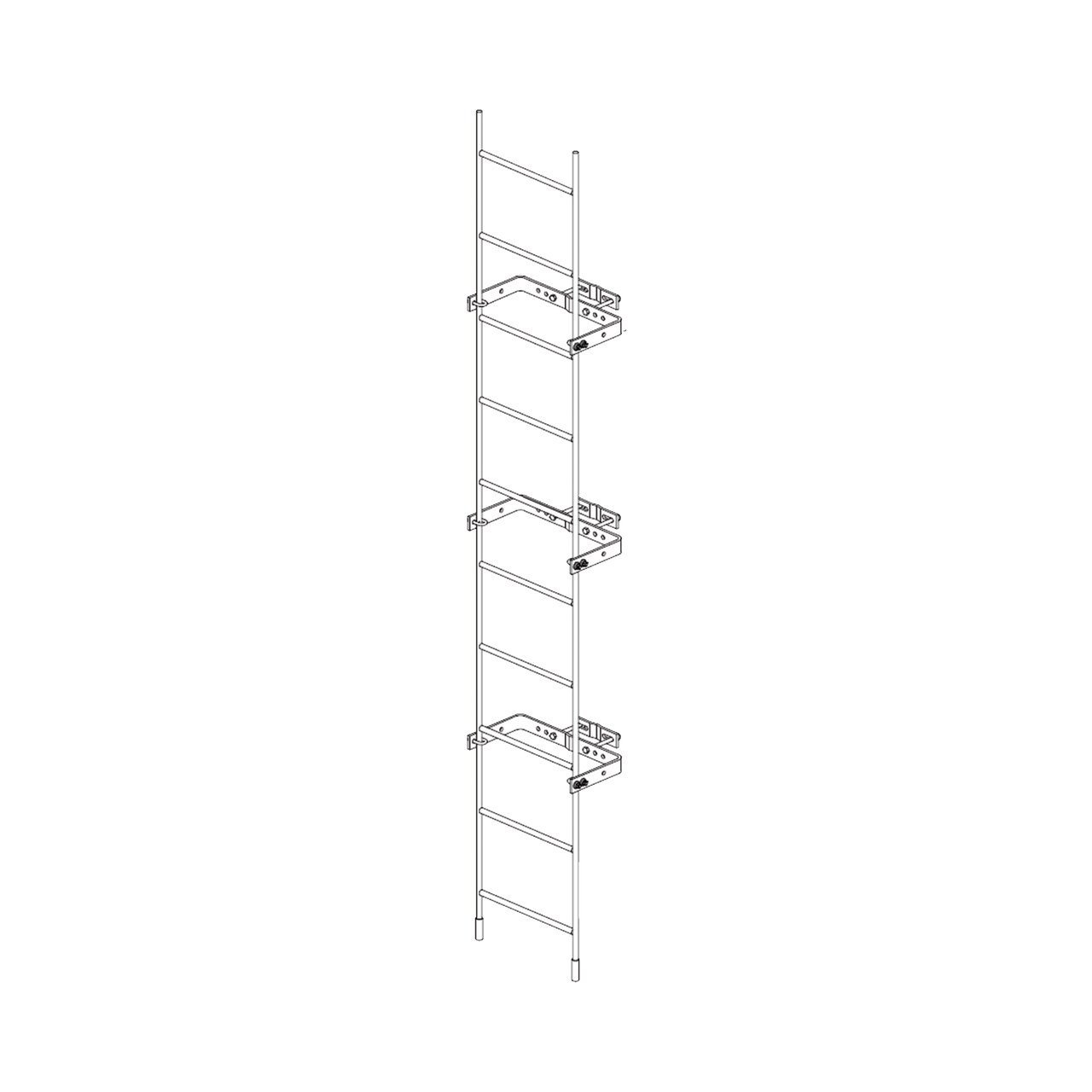 TRY-ST-LAD-3M-112 Escalera Exterma Sólida de 3 metros para Secciones 1 a 12 de Torres Super Titan (Incluye 3 Herrajes Sujetadores).