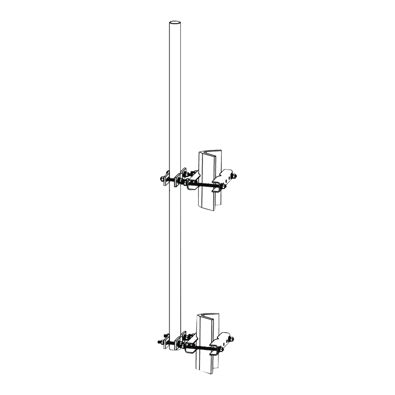 TRY-ST-LM-1.9X6 Montaje lateral con Mástil de 1.9 diam. x 6 (1.8m) longitud.
