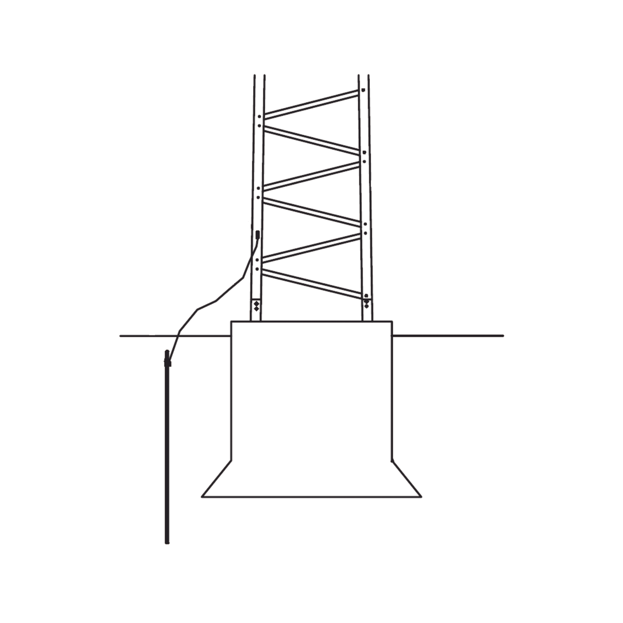 TRY-ST-GROUND-1 Sistema de Aterrizaje Básico para Estructura de Torre SUPER TITAN. Para Sec. 1 a 12.