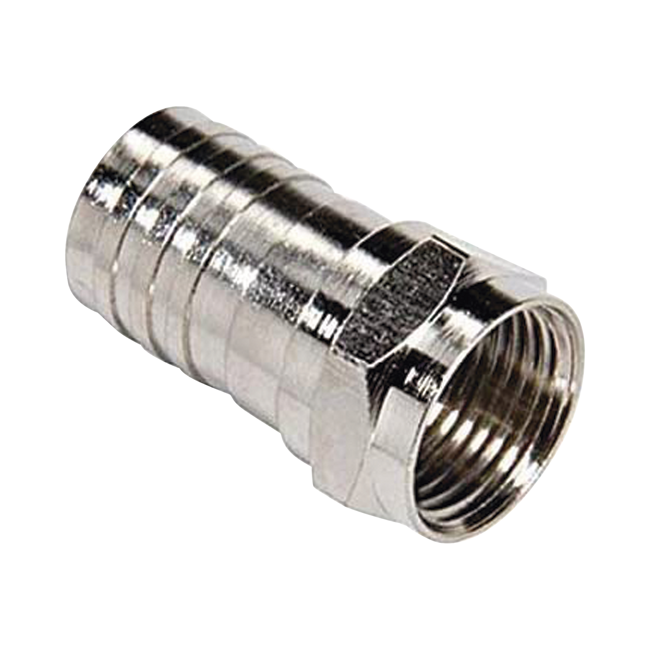 TT-CON-534 Conector F Macho, Plegable de Doble Blindaje para cable RG-6, Cuerpo de Bronce Niquelado.
