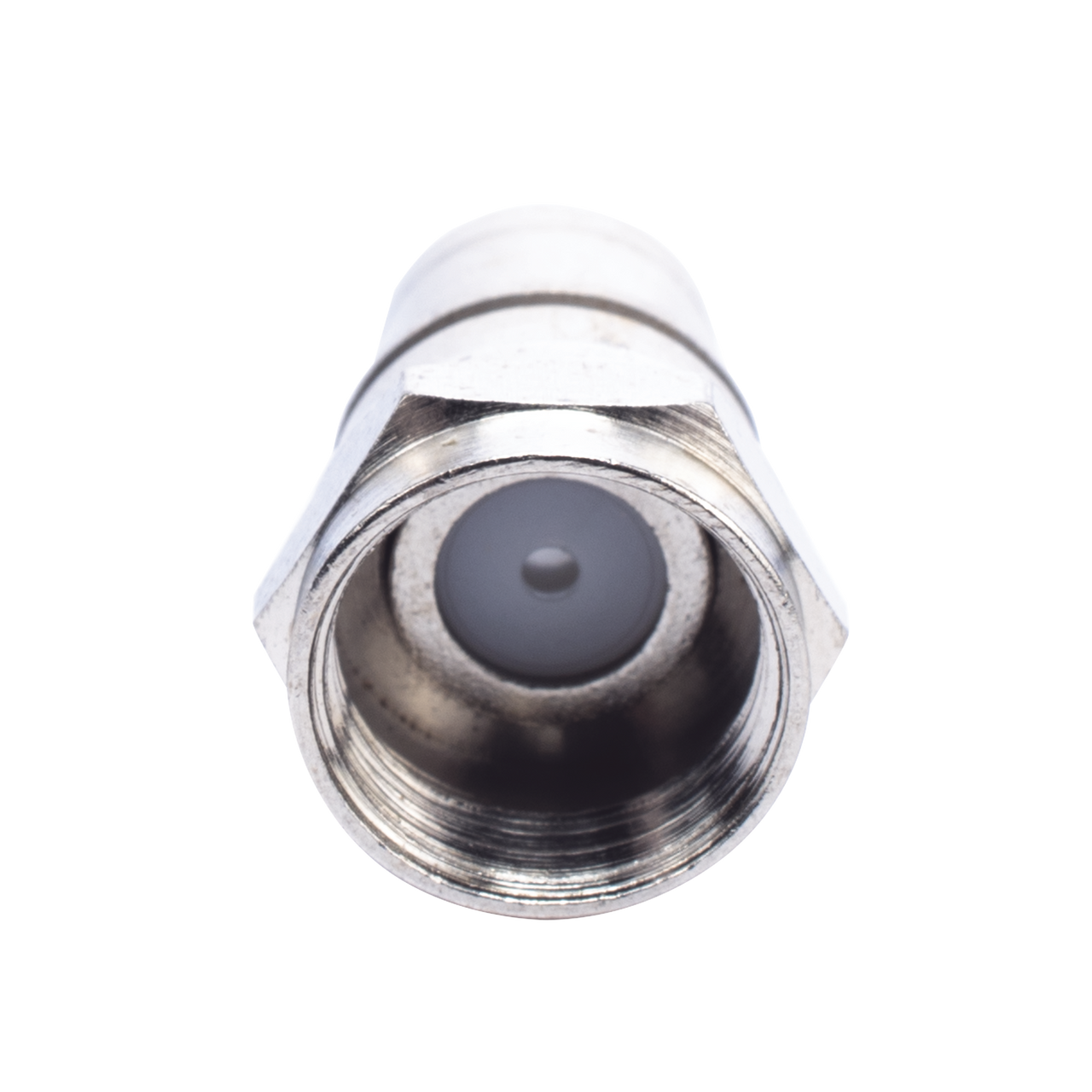 TT-CON-536 Conector F Macho Plegable, Con PIN para Cable RG-59, Cuerpo de Bronce Niquelado.