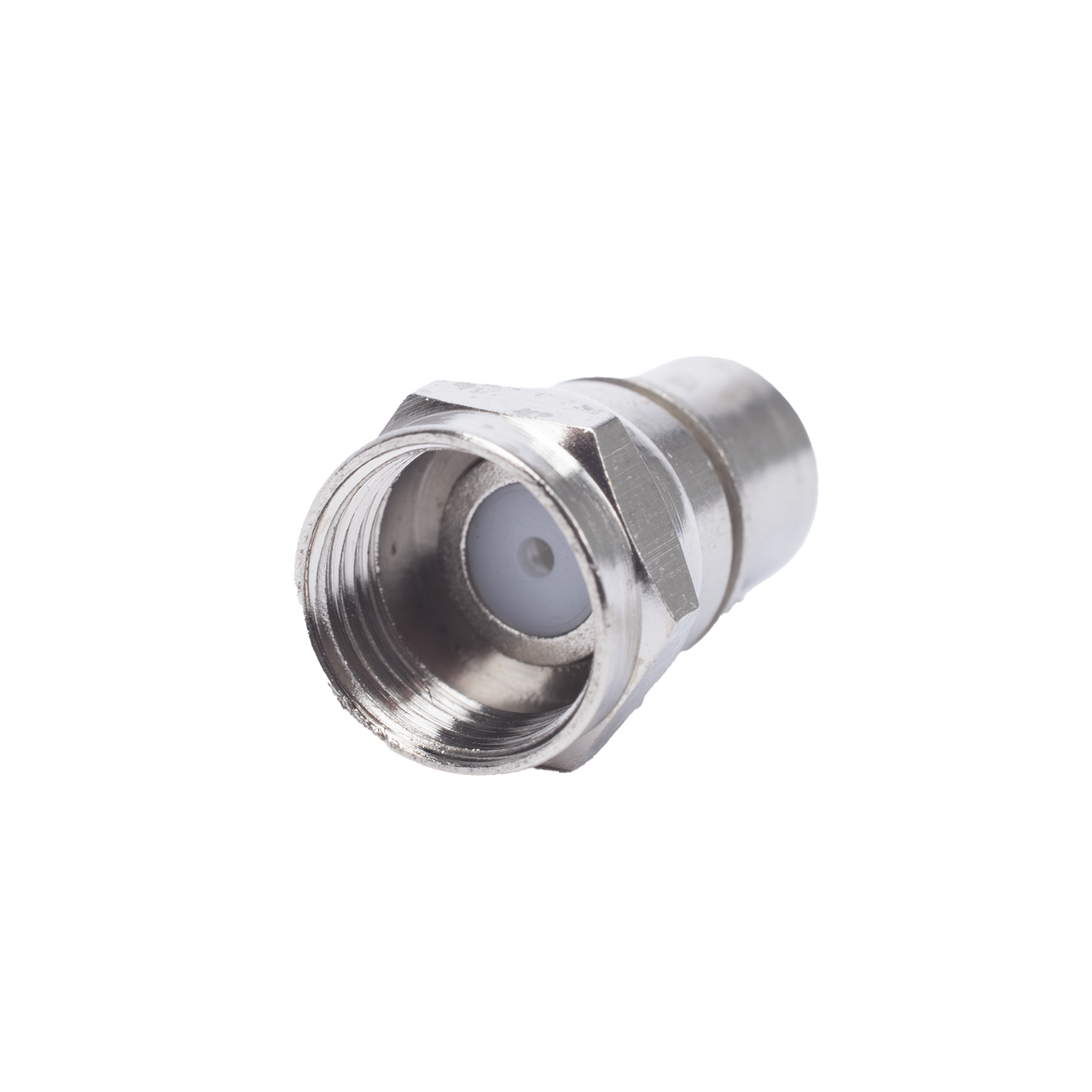 TT-CON-537 Conector F Macho, Plegable con PIN para Cable RG-6, Cuerpo de Bronce Niquelado.