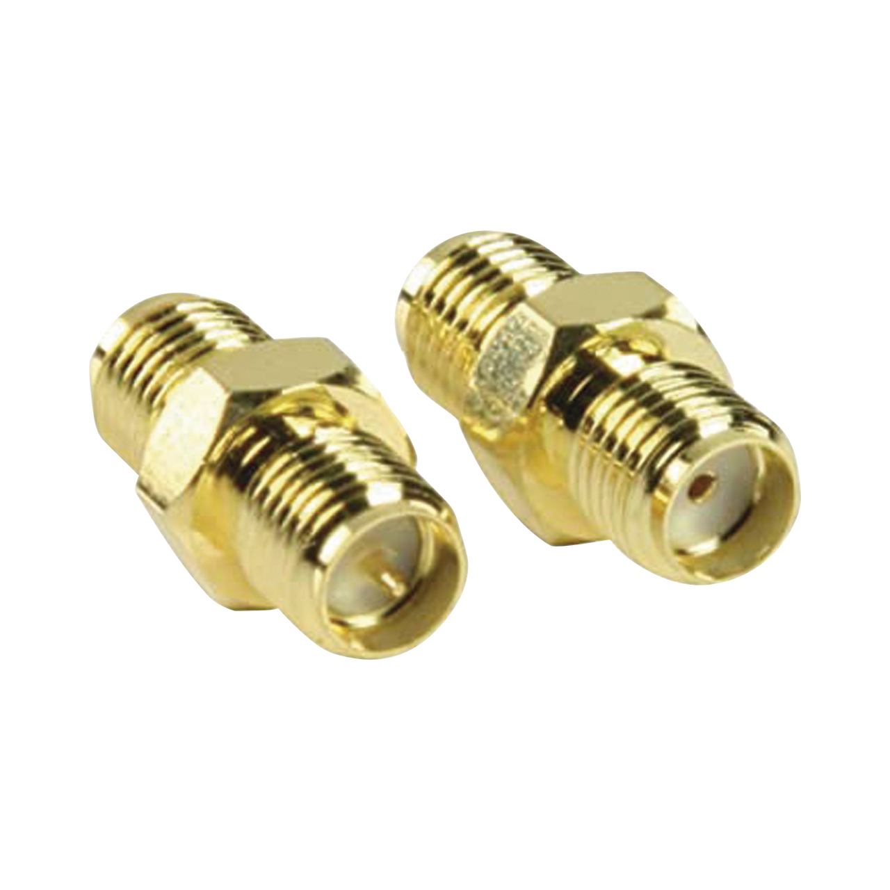 TT-COU-SMA-RPF-SF Adaptador en Línea de Conector SMA Hembra Inverso a SMA Hembra, Oro/ Oro/ Teflón,