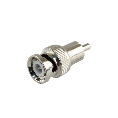 TT-RG-01 Adaptador en línea para 75 Ohm, de conector BNC macho a RCA macho en aplicaciones de Audio-Video para cámaras, monitores y DVR´s.