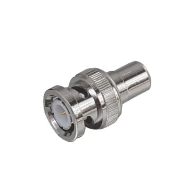 TT-RG-02 Adaptador en línea para 75 Ohm, de conector BNC macho a RCA hembra en aplicaciones de Audio-Video para cámaras, monitores y DVR´s.