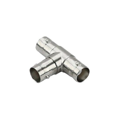 TT-RG-10 Adaptador en T para 75 Ohm de triple conectores BNC Hembras, Níquel/ Oro/ Teflón.