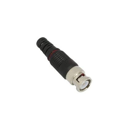 TT-RG-97 Conector BNC macho en 75 Ohm con Base de Alivio Plástica Negra para Cable Coaxial RG-59/ Níquel/ Oro / Teflón.