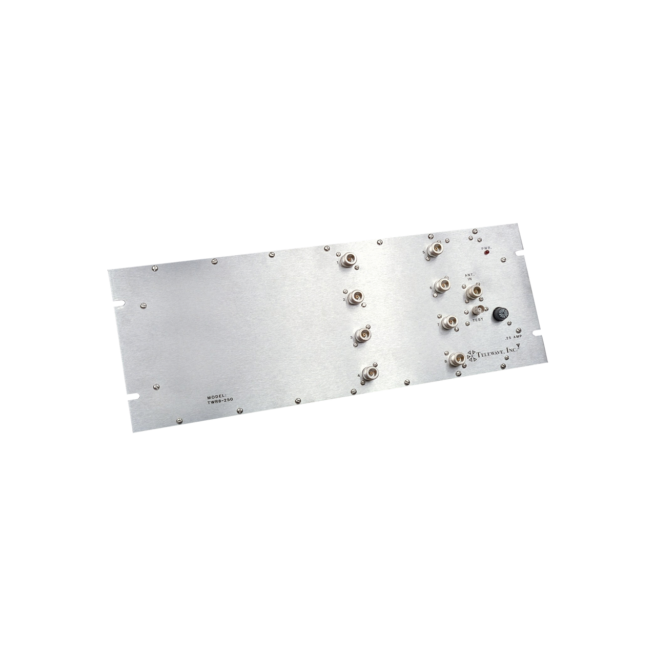 TWR8-350 Multiacoplador para 300-400 MHz, 8 Salidas, 40 MHz y 0-18 dB de Ganancia.