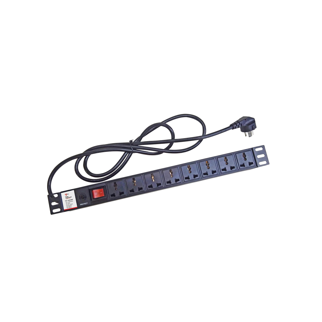 TX120VBR Protector de 120 Vca con 8 contactos de alimentación en color negro para aplicaciones en Rack