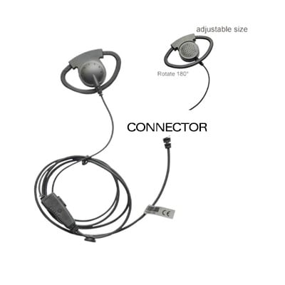 TX-180-M09 Micrófono de solapa con gancho auricular ajustable en forma de D para radios MOTOROLA MOTOTRBO XPR6500/XPR6550/DGP4150/DGP6150