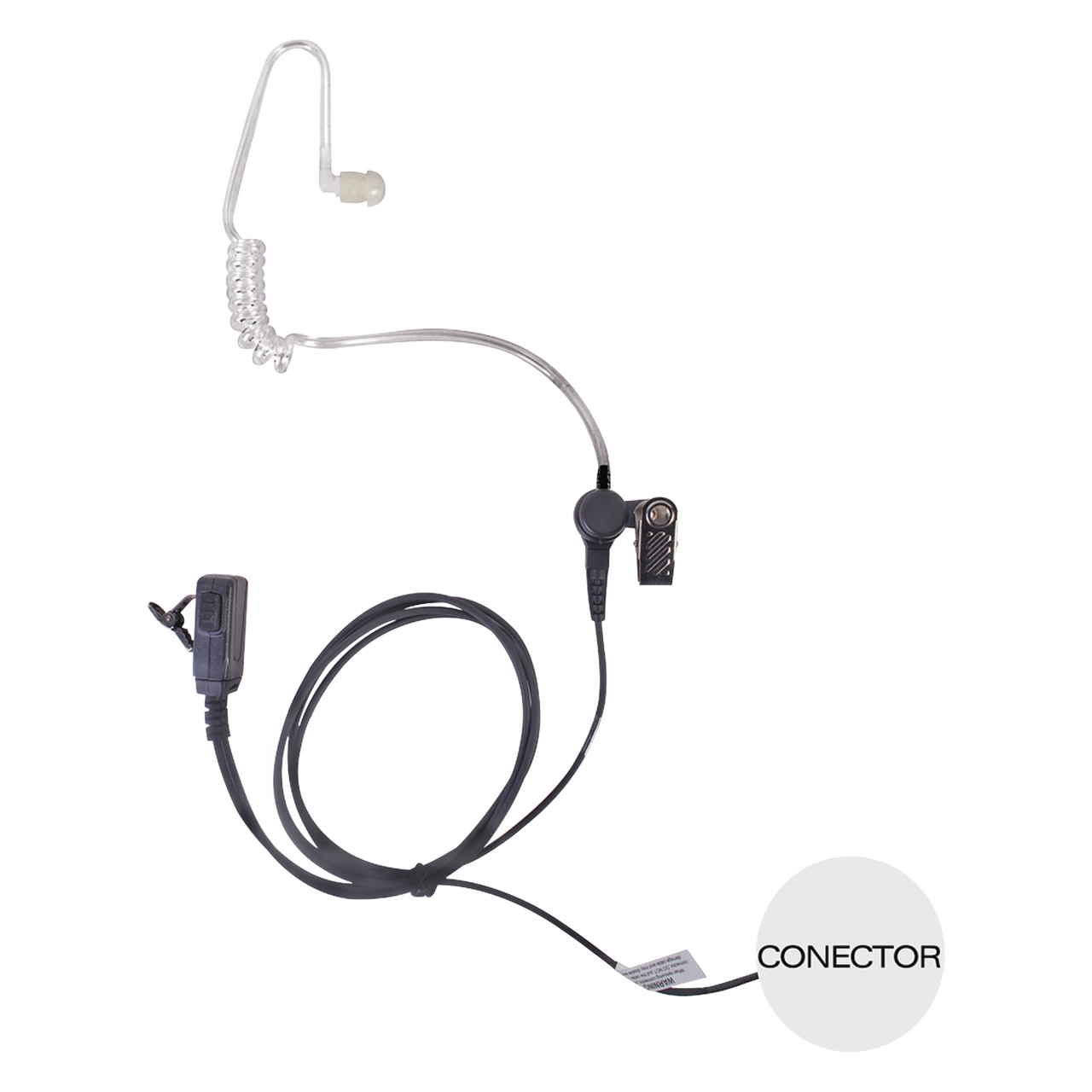 TXEHK04AV2 Micrófono - audífono de solapa con tubo acústico transparente para KENWOOD PKT23K con tubo acústico de PU (grado médico)