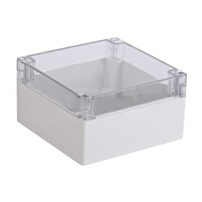 TXG-01-5 Gabinete Plástico para Exterior (IP65) de 160 x 160 x 90 mm Cierre por Tornillos Tapa Transparente.