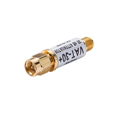 VAT-30 Atenuador en Línea de 30 dB, 0.5W, CD-6 GHz, Conectores SMA Macho-Hembra.