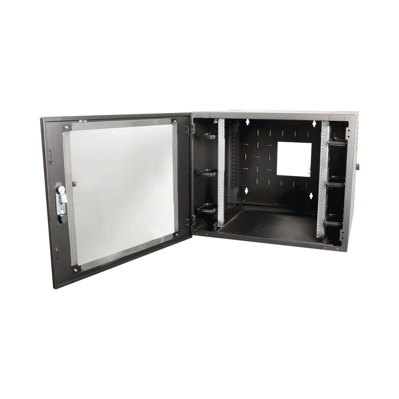 WC2-P101-12 Gabinete de Pared Estándar de 19in, Abatible, de 12 UR, 610 mm de Profundidad, Color Negro