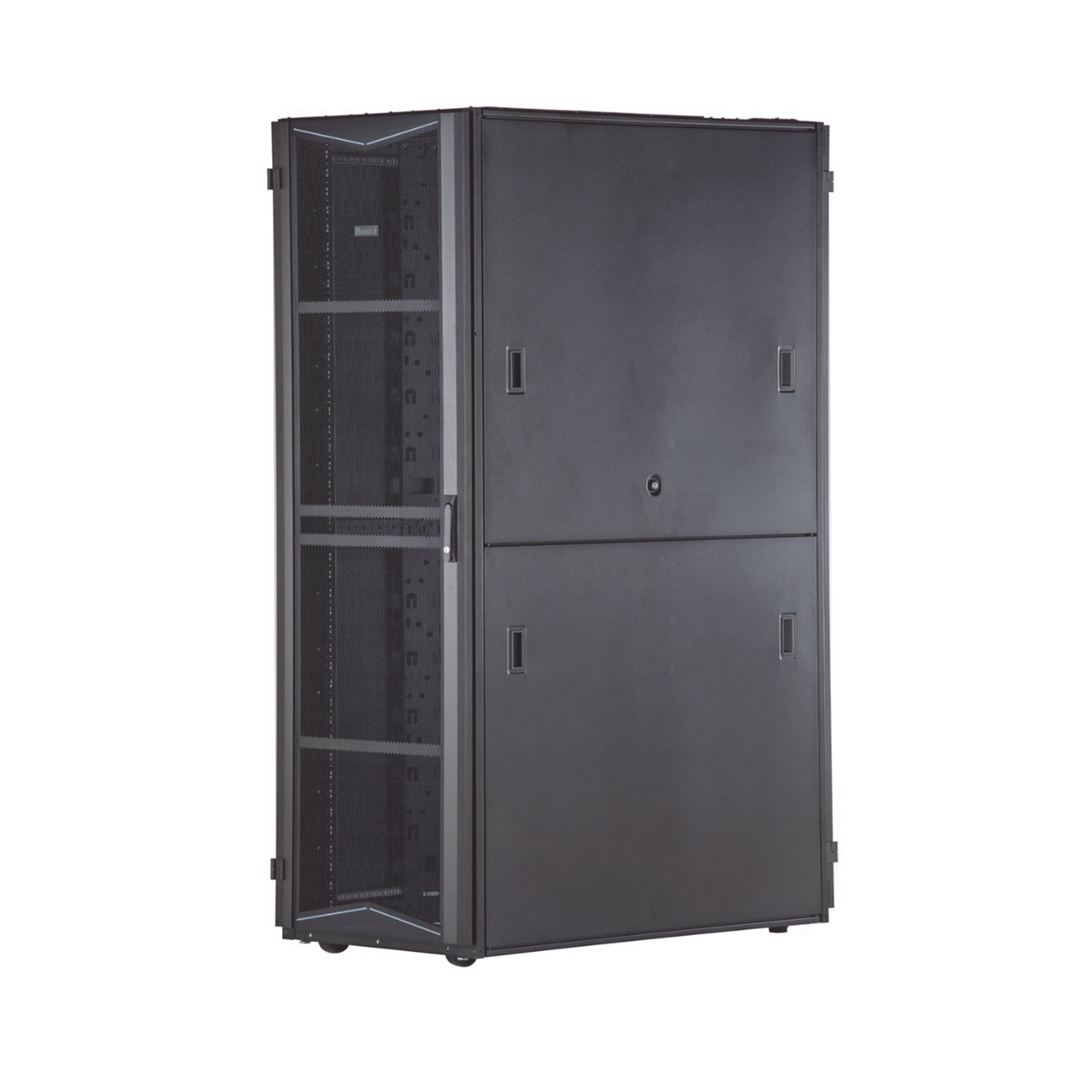 XG64212BS0001 Gabinete FlexFusion para Centros de Datos, 42 UR, 600 mm de Ancho, 1070 mm de Profundidad, Fabricado en Acero, Color Negro