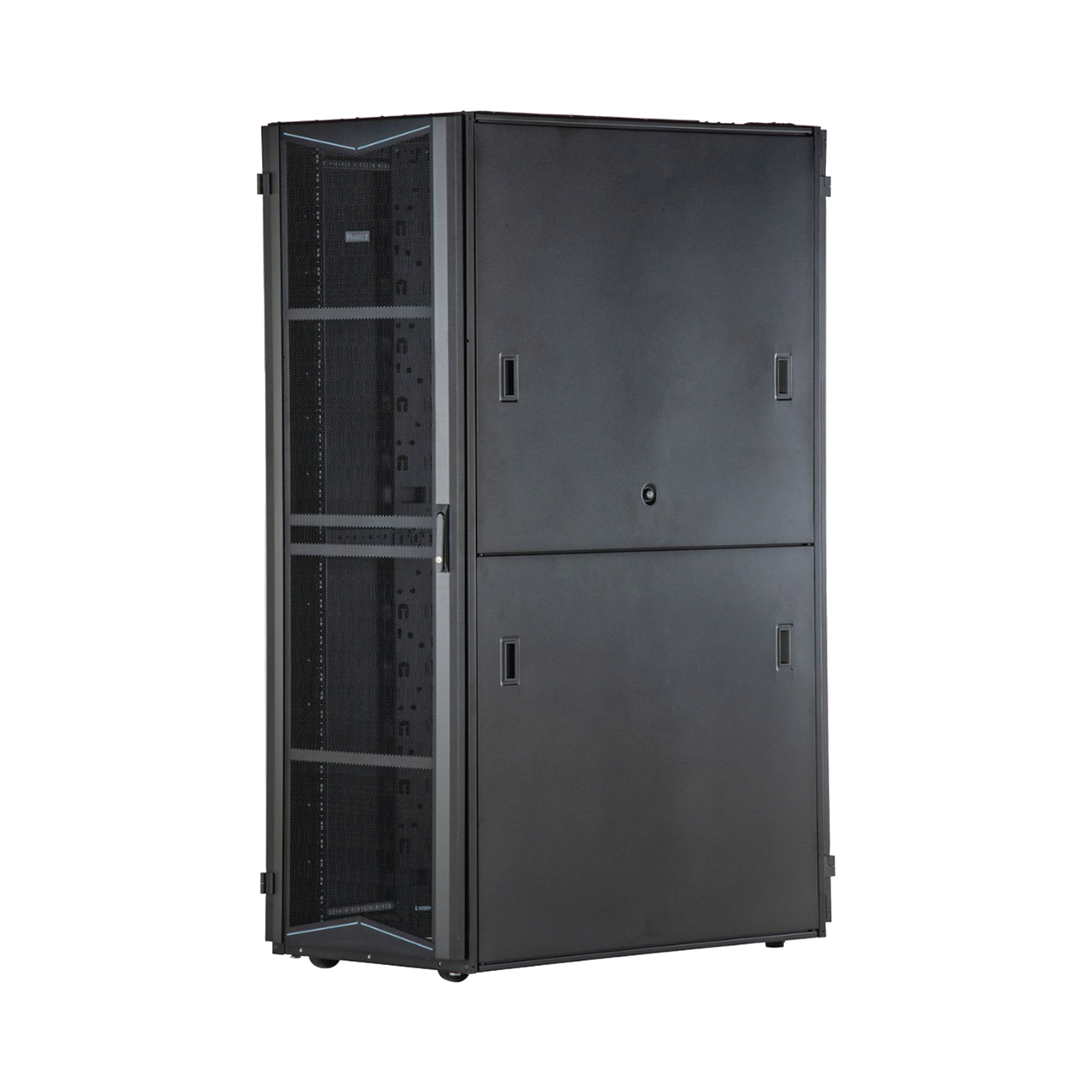 XG64512BS0001 Gabinete FlexFusion para Centros de Datos, 45 UR, 600 mm de Ancho, 1070 mm de Profundidad, Fabricado en Acero, Color Negro