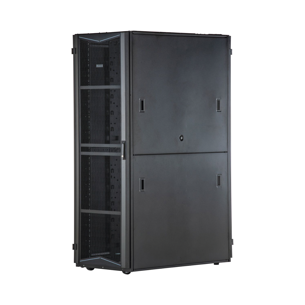 XG74222BS0001 Gabinete FlexFusion para Centros de Datos, 42 UR, 700 mm de Ancho, 1200 mm de Profundidad, Fabricado en Acero, Color Negro