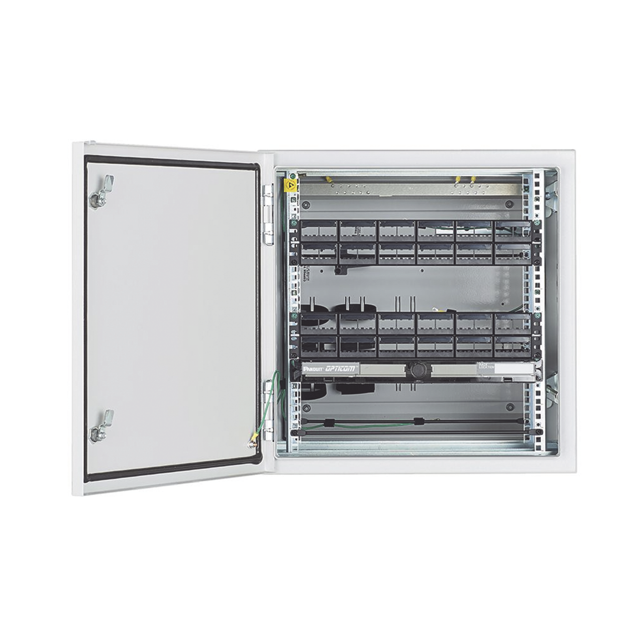 ZDF242430 Gabinete Industrial Preconfigurado de Montaje en Pared, Fabricado en Acero Bajo en Carbono, Protección NEMA 4/4X/12 IP66, de 12 UR, Color Gris