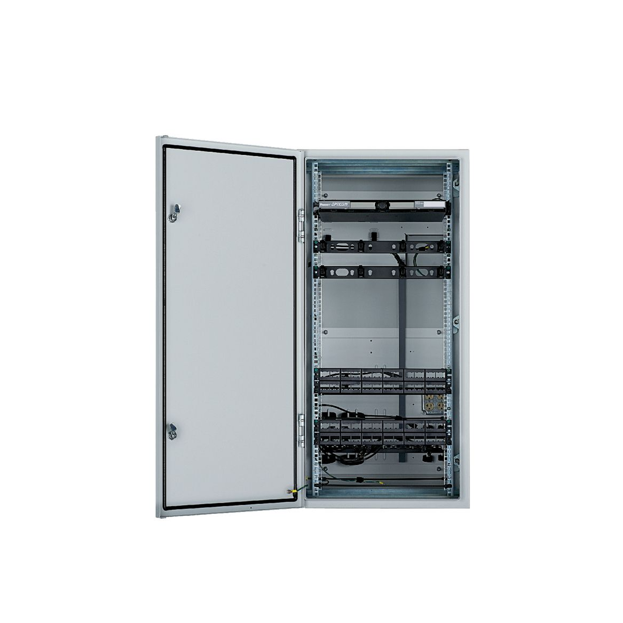 ZDF48-RA Gabinete Industrial Preconfigurado de Montaje en Pared, Fabricado en Acero Bajo en Carbono, Protección NEMA 4/12 IP66, de 26 UR, Color Gris