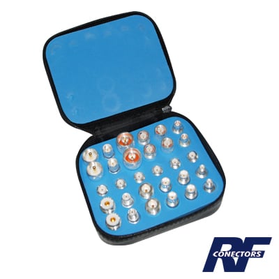RFA-4024 Kit Universal de Adaptadores UNIDAPT de 30 piezas con baño de Plata, en estuche, esponja y ziper.â??
