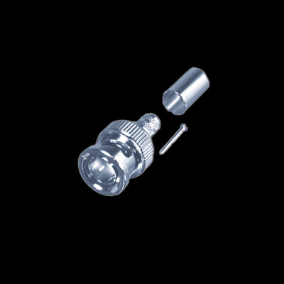 RFB-1707-Q Conector BNC Macho de Anillo Plegable para Cable RG-6, Níquel/ Oro/ Teflón.