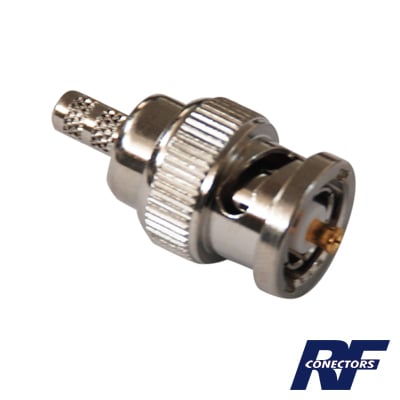 RP-1106-C Conector BNC Macho Inverso, de anillo plegable para cables RG-58/U, RG-142/U.