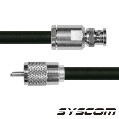 SBNC-214-UHF-110 Cable Coaxial RG-214/U de 110 cm, con conectores BNC Macho a UHF Macho (PL-259).