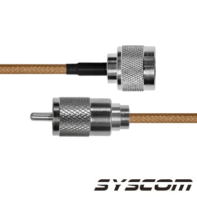 SN-142-UHF-180 Cable Coaxial RG-142/U de 180 cm, con conectores N Macho a UHF Macho (PL-259).