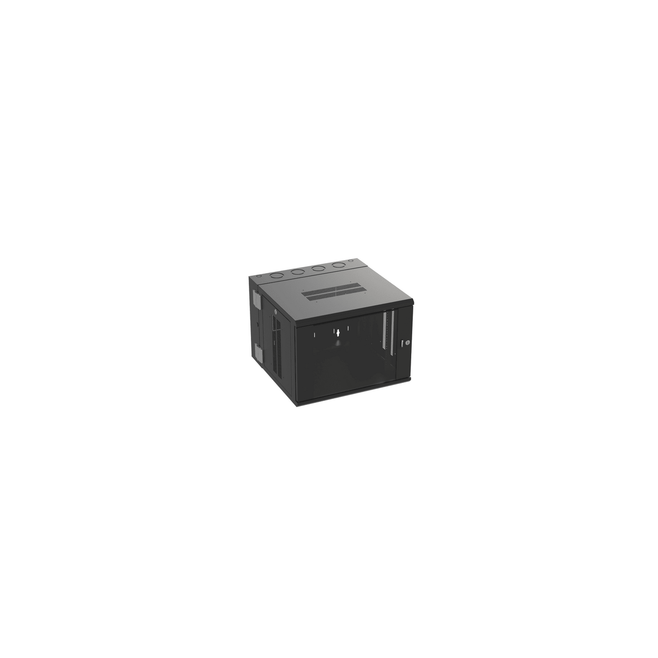PZWMC9W Gabinete PanZone de Montaje en Pared, de 19in, Puerta con Ventana de Seguridad, 9 UR, 635mm de Profundidad, Color Negro