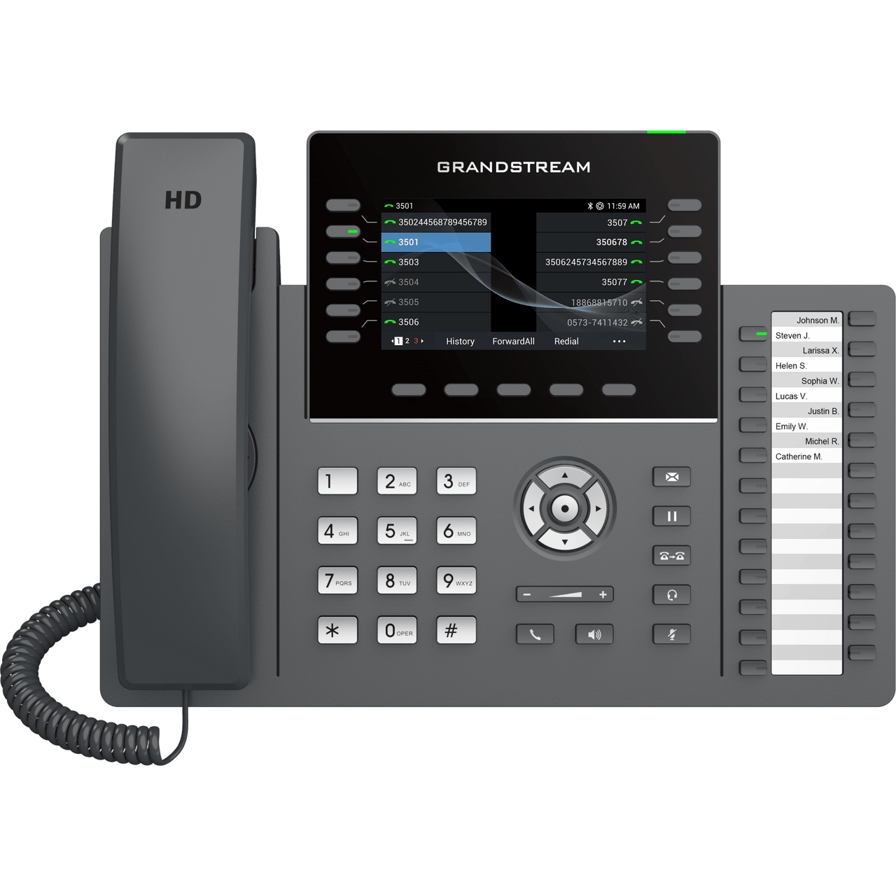 GRP2636 TELÉFONO IP PROFESIONAL DE 12 LÍNEAS / 24 TECLAS DE EXTENSIÓN PROGRAMABLES / WI-FI 6 / POE INTEGRADO / PANTALLA LCD 4.3 PULGADAS / SEGURIDAD DE NIVEL EMPRESARIAL / BLUETOOTH INTEGRADO / COMPATIBLE CON GDMS / AUDIO HD CON NOISE-SHIELD