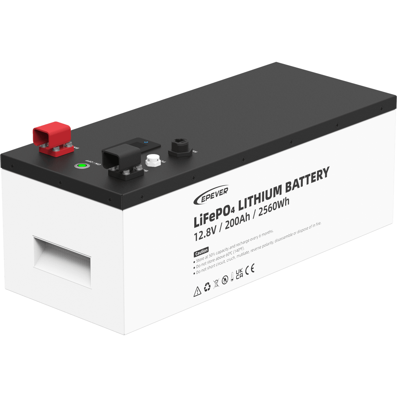 LFP200EP128V2 Batería de litio LiFeO4 12.8Vcc, 200Ah, 2.56Kwh, Pantalla LCD para Monitoreo Local, Carcasa Metálica