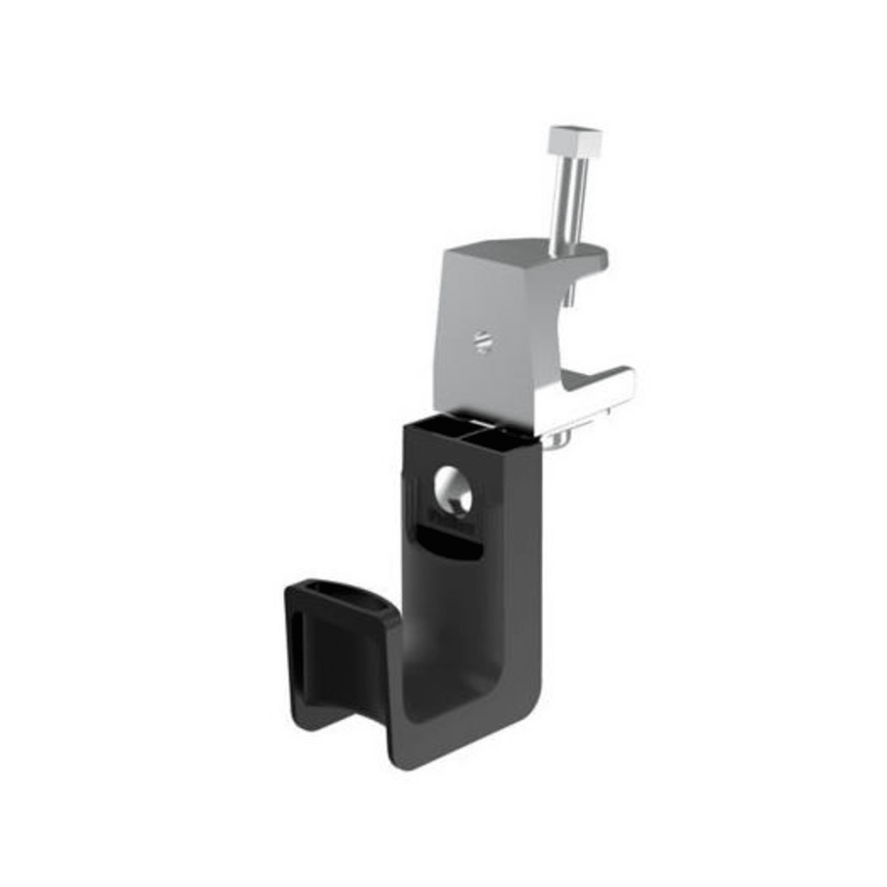 JP75SBC87RB-L20 Sujetador STRONGHOLD tipo J (J-Hook), Con Abrazadera de Tornillo para Montaje, Hasta 8 Cables Cat6, Nylon 6.6, Color Negro, 1 pieza