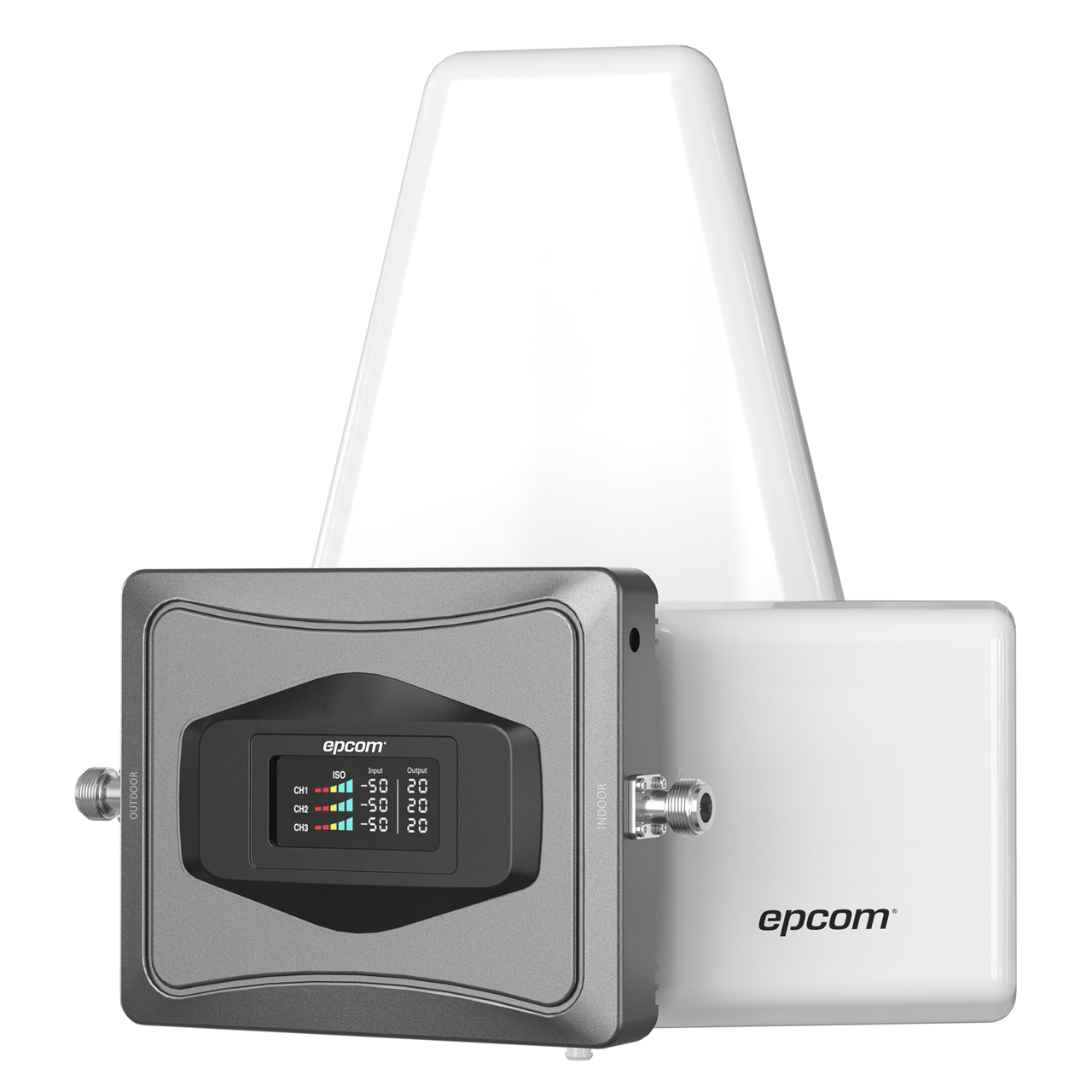 EPTB4GV3 Kit Amplificador de Señal Celular 4G / Mejora las llamadas convencionales y VoLTE / Soporta los datos de las tecnologías 2G, 3G y 4G de TELCEL, AT&T y MOVISTAR / Cubre hasta 600 m2.