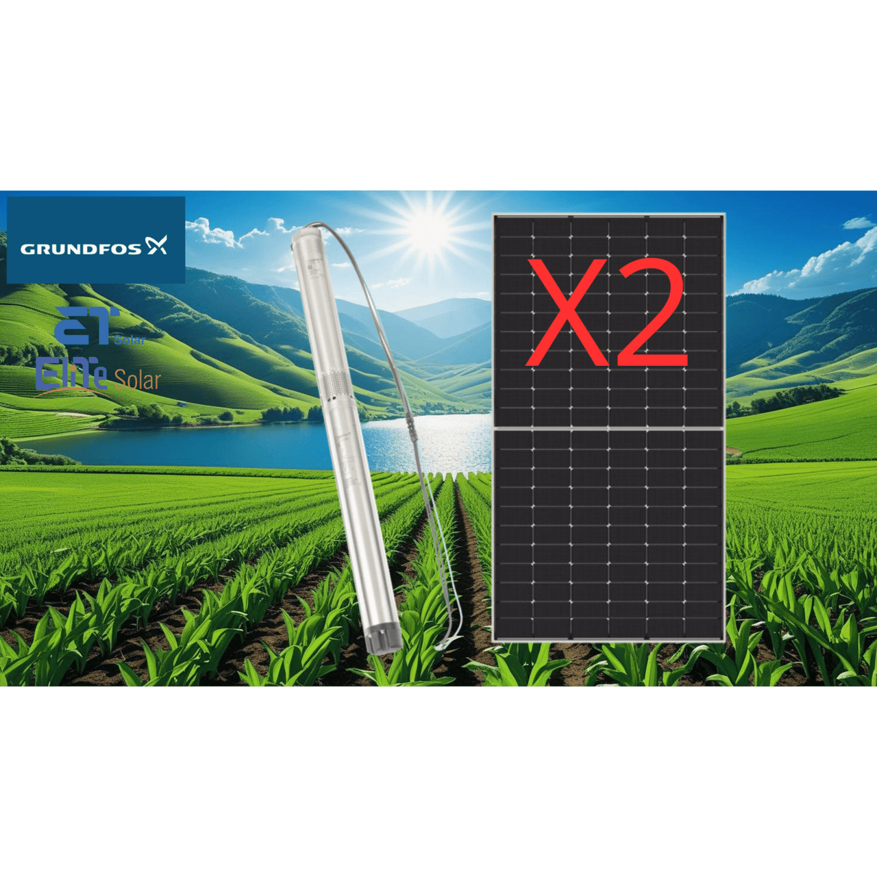 KIT-5SQF8-610W-B Kit De Bombeo Solar/ Bomba 035Kw / Módulos Solares 610w