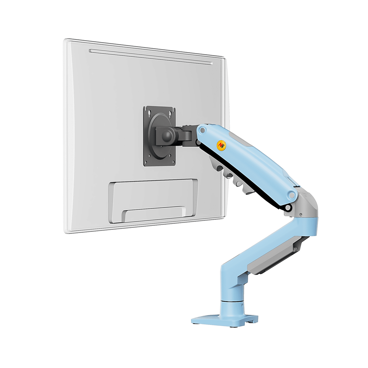 F80NBB Brazo Ajustable para Monitor Ergonómico / Compatible con Monitores de 17 - 30 / Capacidad de Peso hasta 9 kg / Rotación 360° / Inclinación +85° a  -30° / Giro 180° / Ajuste de Resorte de Gas / Color Azul