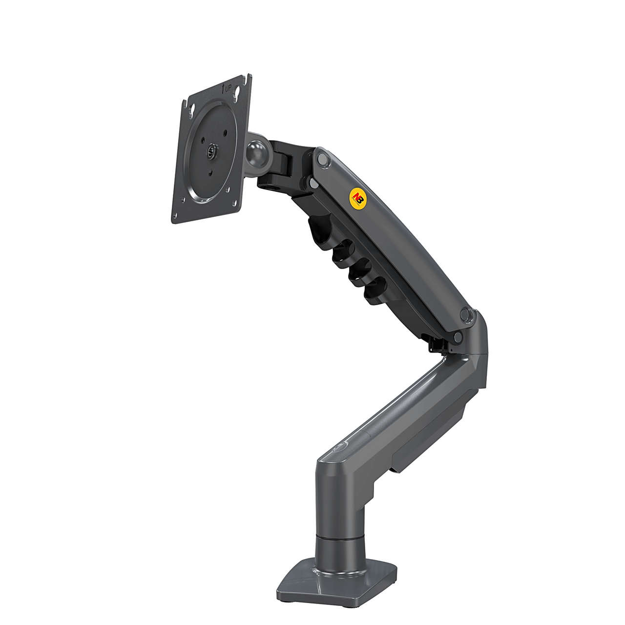 F80NB Brazo Ajustable para Monitor Ergonómico / Compatible con Monitores de 17 - 30 / Capacidad de Peso hasta 9 kg / Rotación 360° / Inclinación +85° a  -30° / Giro 180° / Ajuste de Resorte de Gas / Color Gris