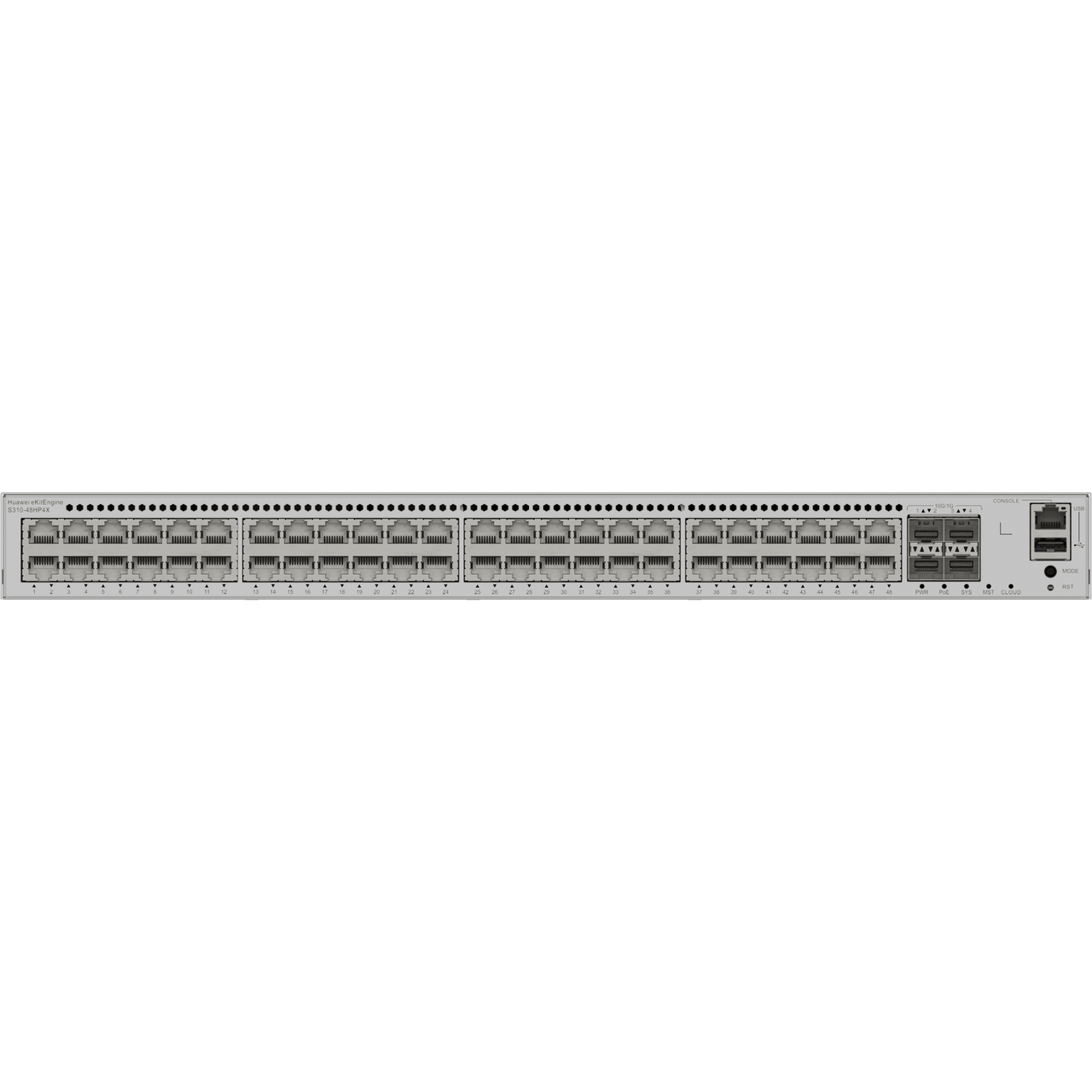 S310-48HP4X Switch Core/Distribución eKit Administrable / Capa 3 / 48 puertos Gigabit PoE+ + 4 SFP+ / PoE Perpetuo / PoE Budget 849 W / Sin Licenciamiento