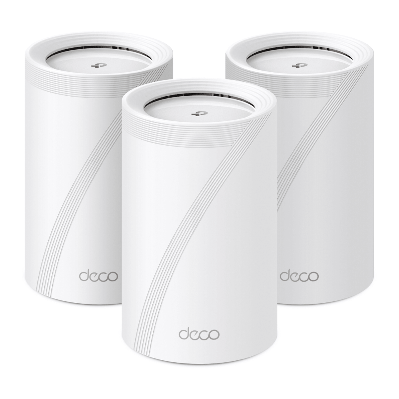 DECO-BE65-3PACK KIT 3 Routers Inalámbrico MESH Interior para Hogar / Triple Banda Wi-Fi 7 BE9300 Mbps / 2 Puerto 2.5 Gigabit WAN/LAN / 4 Antenas Internas / Operación Multi-Link MLO / Administración Mediante la App Deco (iOS, Android) / HomeShield