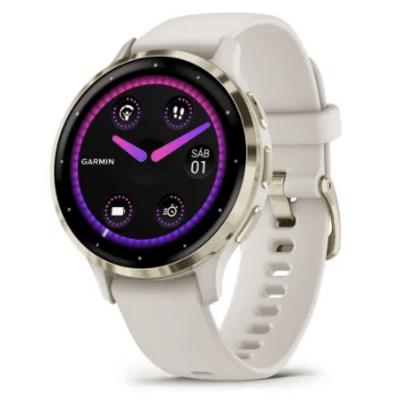 10-02785-04 Smartwatch Garmin Venu 3S / Pantalla AMOLED 1.2? (390 x 390) / Batería Hasta 10 Días / GPS + GLONASS + Galileo / Monitor de Frecuencia Cardíaca / Resistencia al Agua 5 ATM / Garmin Pay / Almacenamiento de Música / Compati