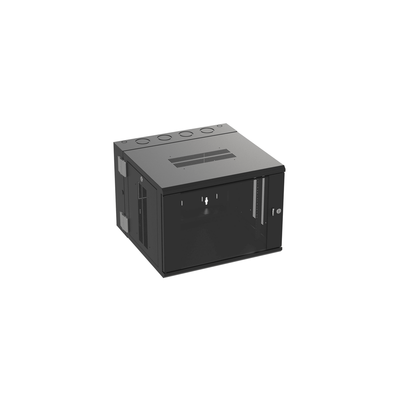 PZWMC9W Gabinete PanZone de Montaje en Pared, de 19in, Puerta con Ventana de Seguridad, 9 UR, 635mm de Profundidad, Color Negro