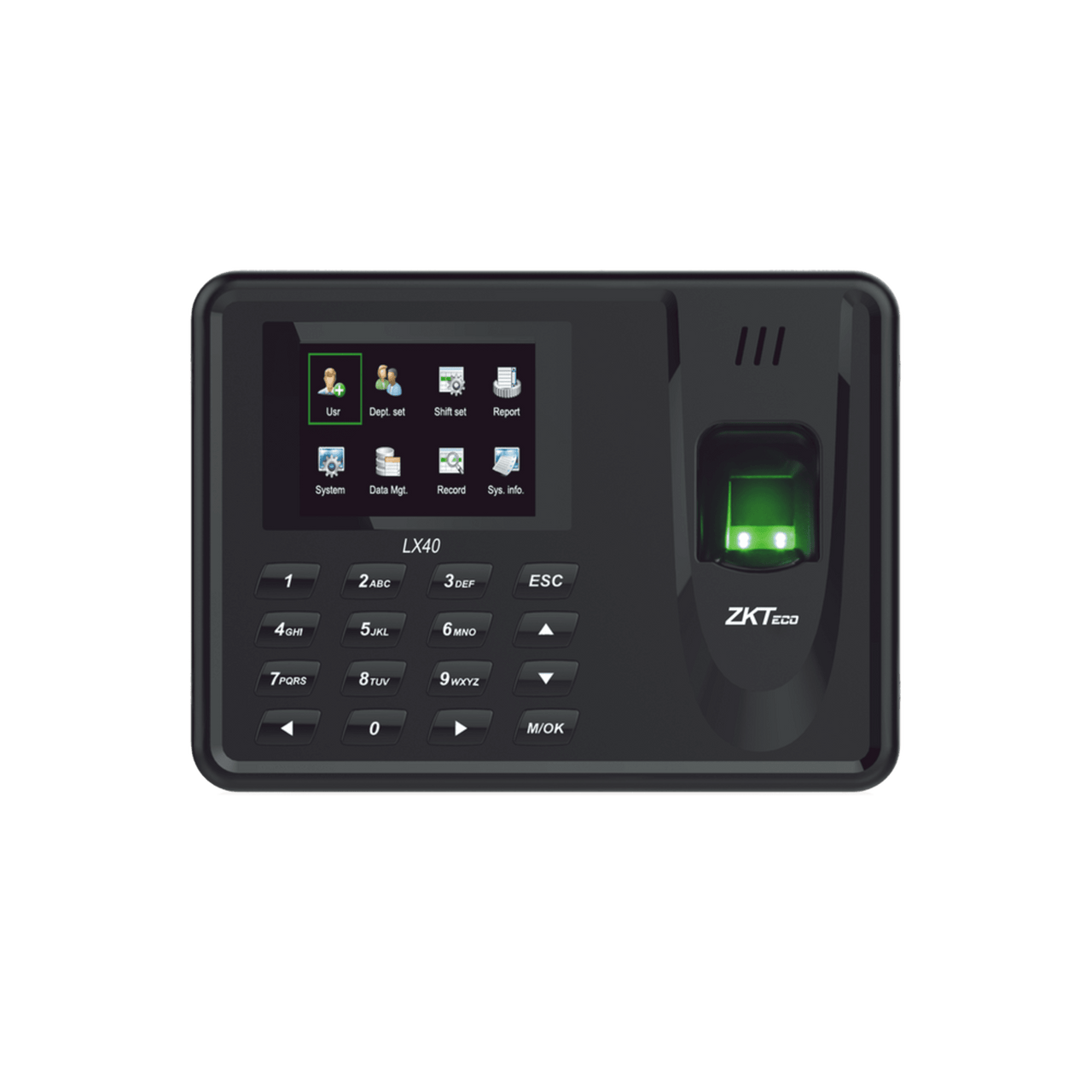 LX40ZI Lector de Huella con Teclado para Control de Asistencia, 500 Huellas, Genera Reporte por USB en Excel, Descarga mediante memoria USB /  (solo en idioma ingles)