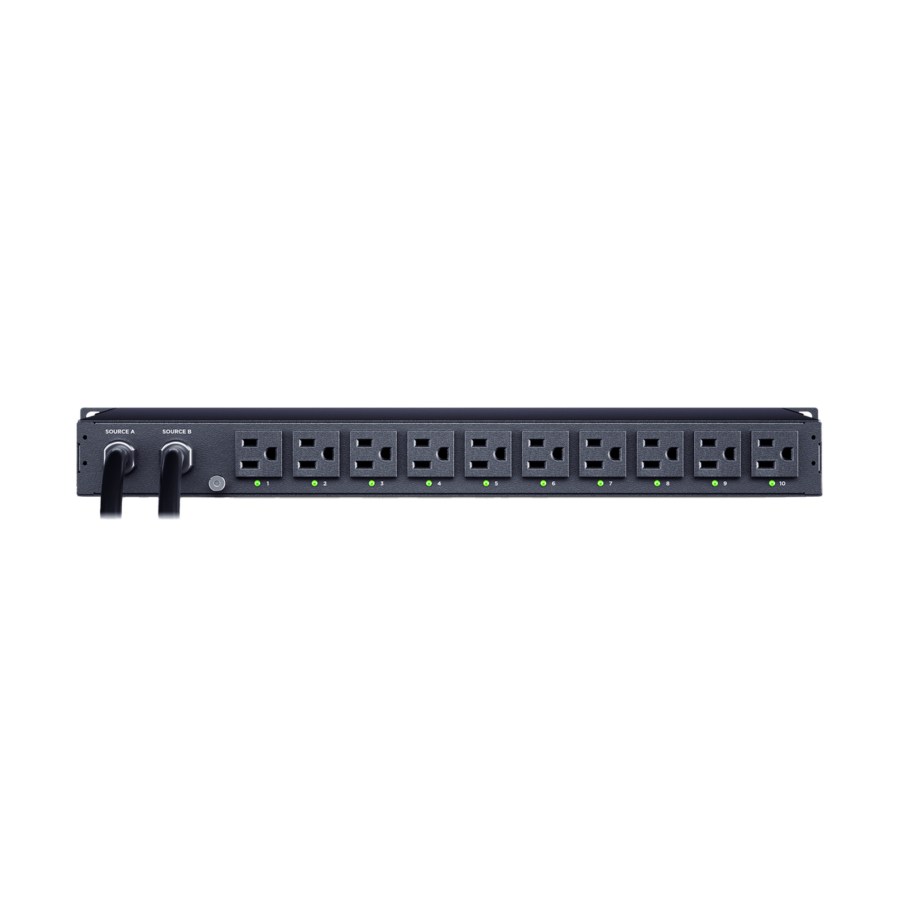 PDU44001 PDU ATS (Fuente Redundante Auto-transferible) Monitoreable, Para Distribución de Energía, 2 Entradas 120 Vca NEMA5-15P, Con 10 Salidas NEMA 5-15R, Horizontal 19in, 1UR