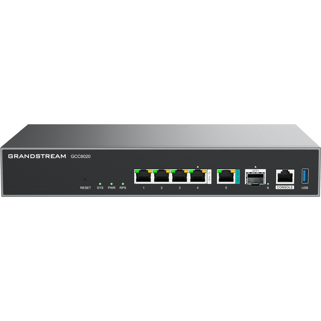 GCC6020 Dispositivo de Convergencia de Redes GCC6020 / Router VPN / Firewall de Próxima Generación / IP PBX / Switch de Red / 4 Puertos Gigabit Ethernet / 1 Puerto SFP+ 10 Gigabit / 1 Puerto 2.5 Gigabit / Administración en la Nube GDMS / Mont