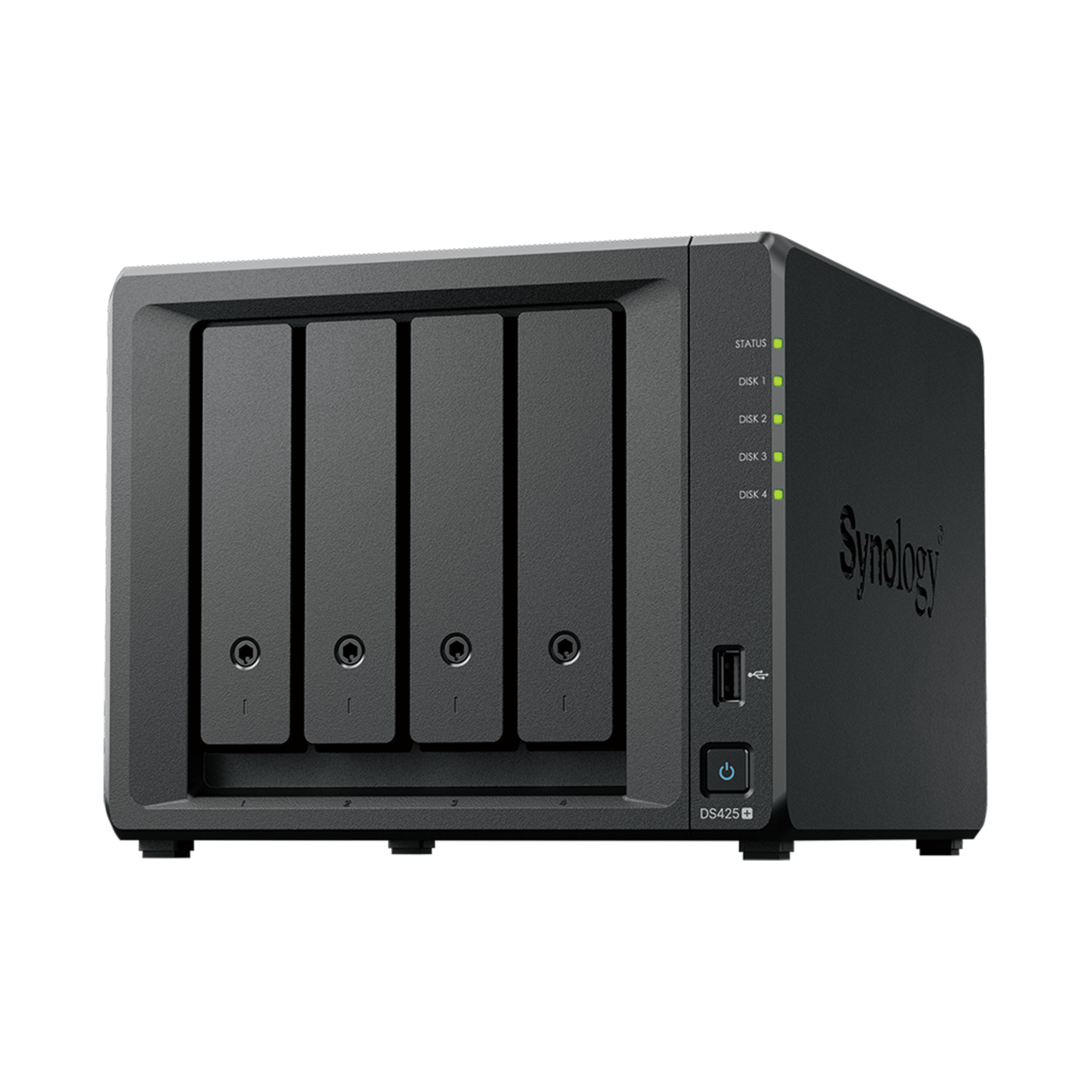 DS425+ NAS DiskStation DS425+ | 4 Bahías | Intel Celeron J4125 2.7 GHz | 2 GB DDR4 / 2.5GbE + 1GbE | 2 Puertos USB 3.2 Gen 1 | 2 Ranuras M.2 NVMe | Hasta 80 TB | Synology DSM.