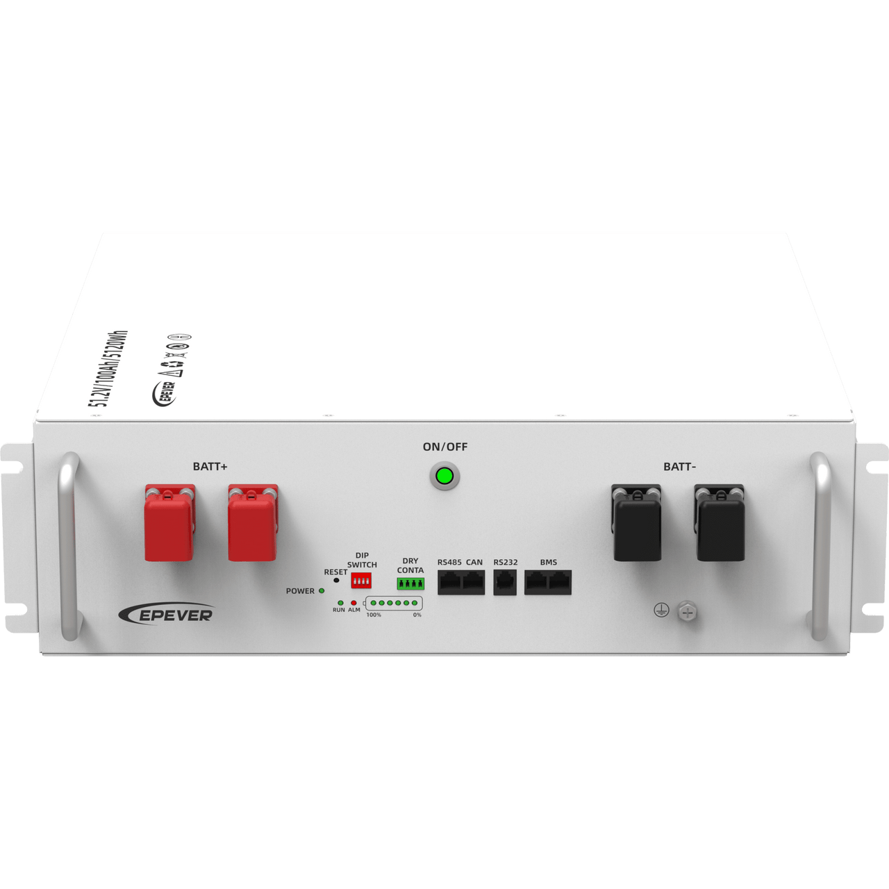 LFP100EP51.2V2 Batería de Litio LiFePO4 51.2Vcc, 5.12Kwh, Rack 4UR para Montaje en Rack,