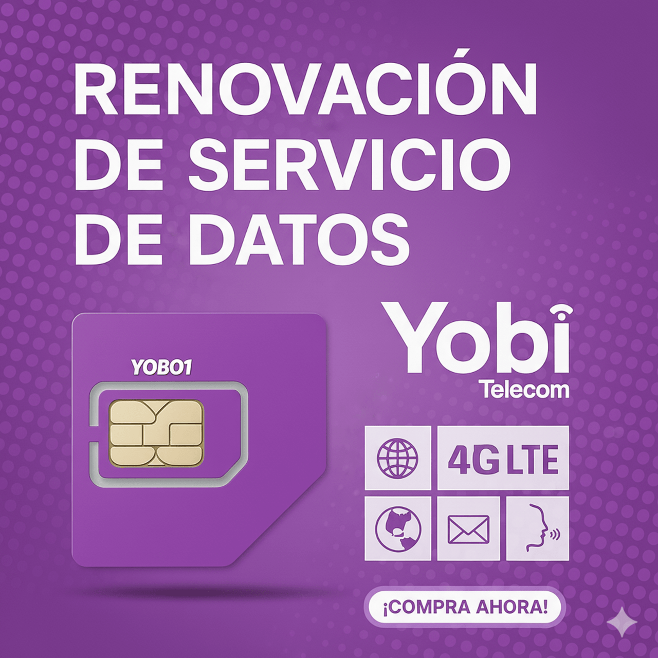 RENO3GBYOBI Renovación de plan anual de servicio de 3.5GB para SIM Yobi
