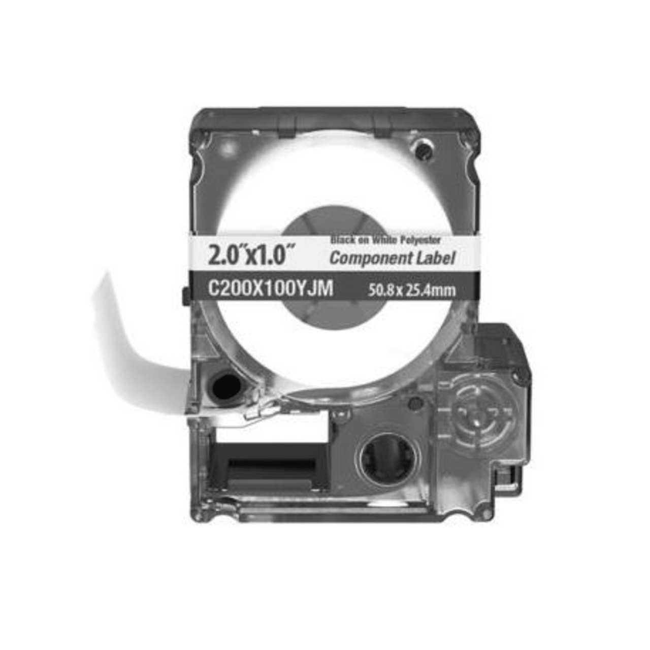 C200X100YJM Casete de 140 Etiquetas Adhesivas, Para Identificación de Marcadores de Cable, Rack o Gabinetes, 50.8 x  25.4 mm, Color Blanco