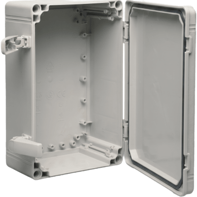 Gabinete QLine I Tipo 4X / 600 x 400 x 180 mm (23.62 x 15.75 x 7.09 in) / ABS / IP66 / Tapa Opaca con Tornillos / Montaje 580 x 380 mm / Gris RAL 7035